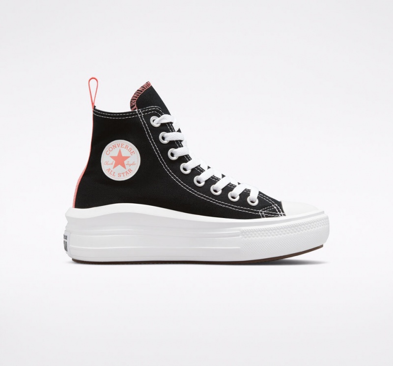 Converse Chuck Taylor All Star Move Platform Sort Lyserød Hvide | 60479ZKVJ