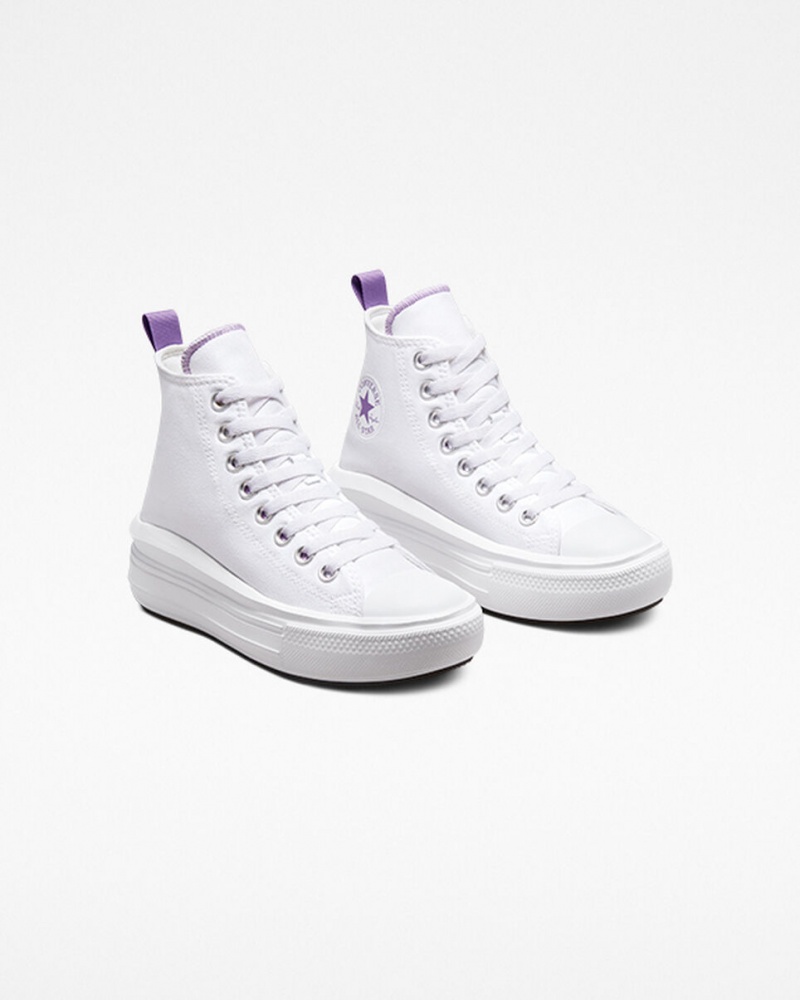 Converse Chuck Taylor All Star Move Platform Hvide Lilla Hvide | 52367UQGP