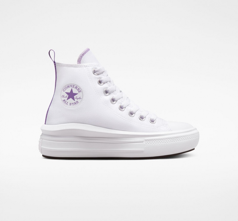 Converse Chuck Taylor All Star Move Platform Hvide Lilla Hvide | 52367UQGP