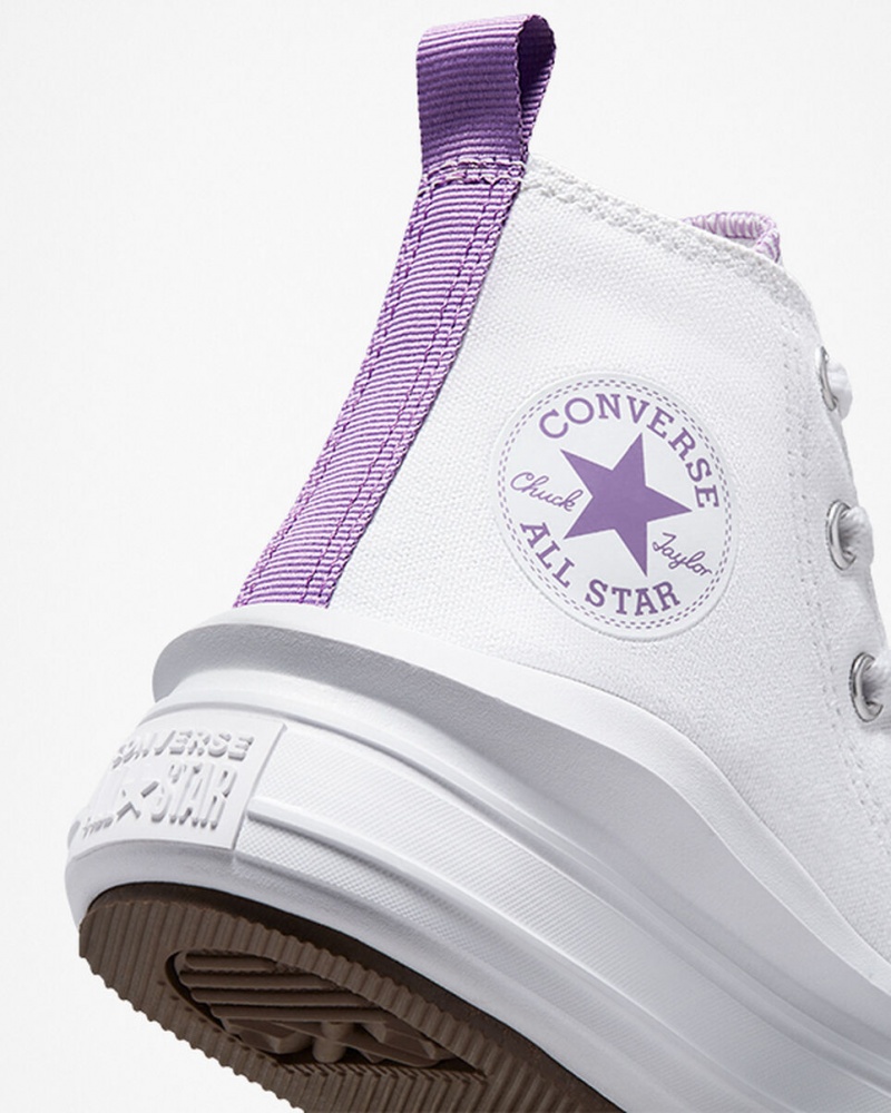 Converse Chuck Taylor All Star Move Platform Hvide Lilla Hvide | 75928JCAQ