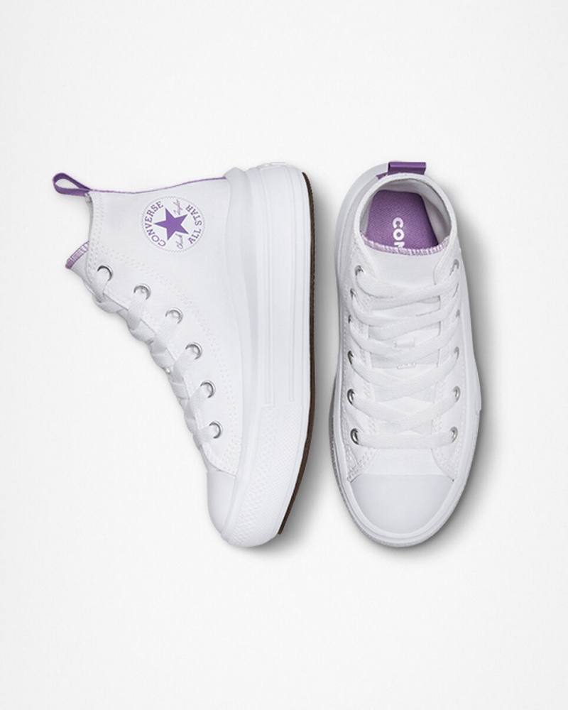 Converse Chuck Taylor All Star Move Platform Hvide Lilla Hvide | 75928JCAQ