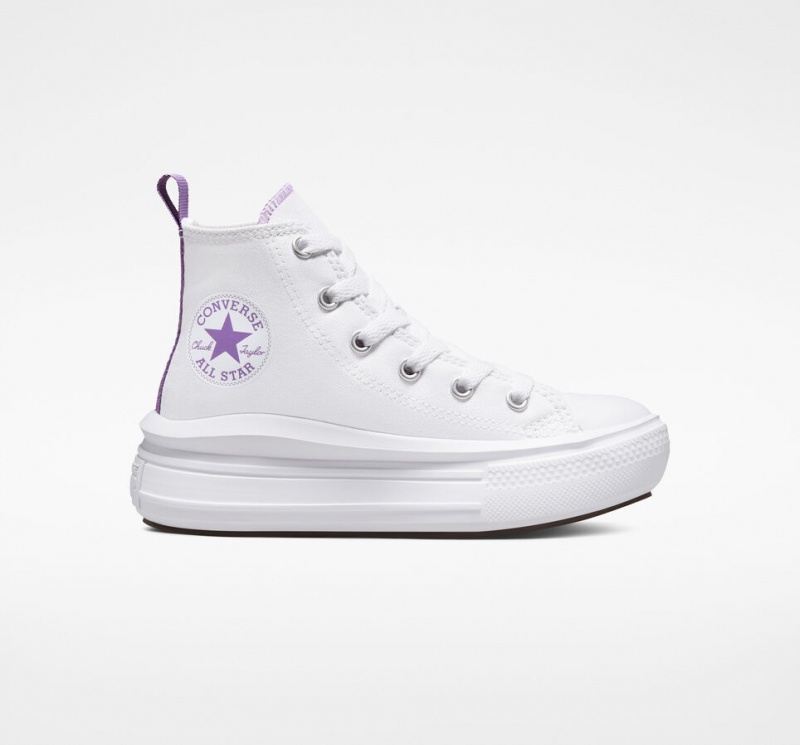 Converse Chuck Taylor All Star Move Platform Hvide Lilla Hvide | 75928JCAQ