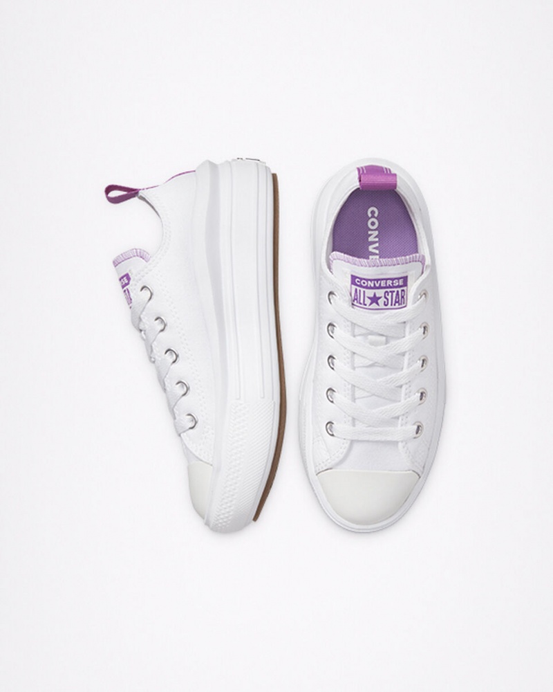 Converse Chuck Taylor All Star Move Platform Hvide Lilla Hvide | 93278PTZJ