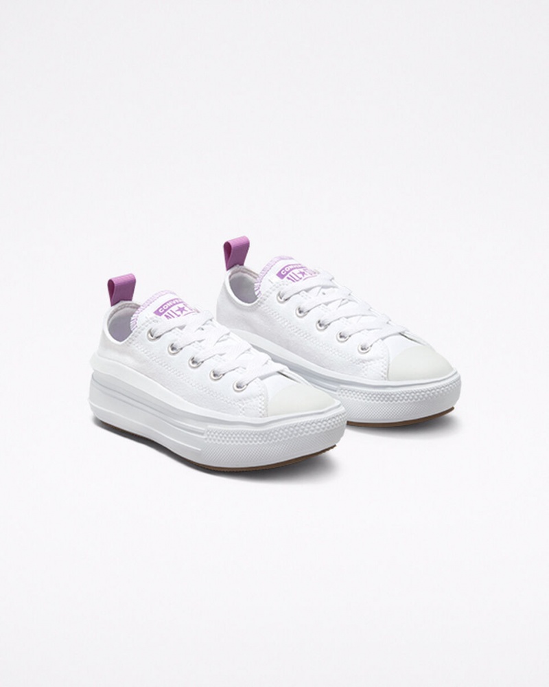 Converse Chuck Taylor All Star Move Platform Hvide Lilla Hvide | 93278PTZJ