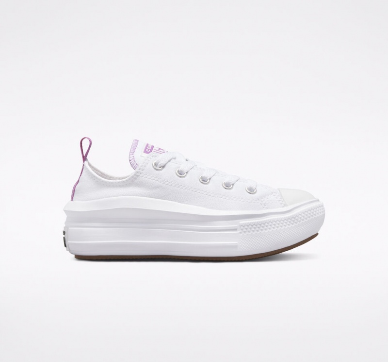 Converse Chuck Taylor All Star Move Platform Hvide Lilla Hvide | 93278PTZJ