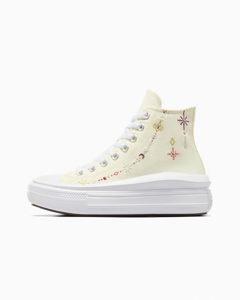 Converse Chuck Taylor All Star Move Platform Alchemy Embroidery Hvide | 01724ZCFA