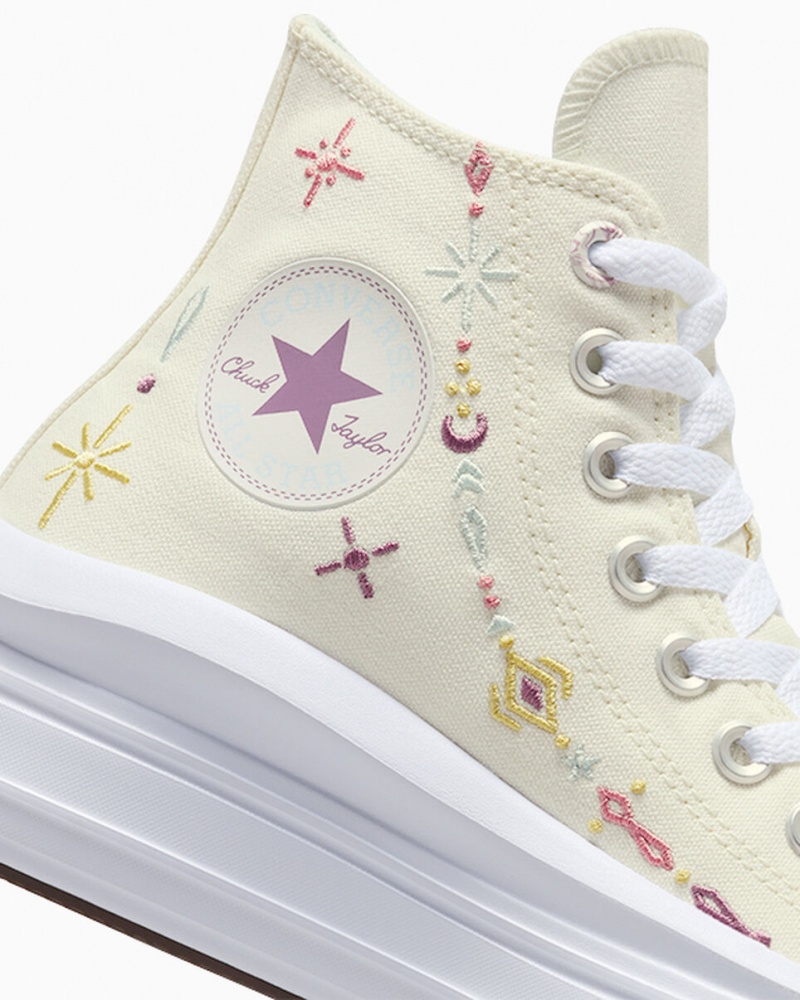 Converse Chuck Taylor All Star Move Platform Alchemy Embroidery Hvide | 01724ZCFA