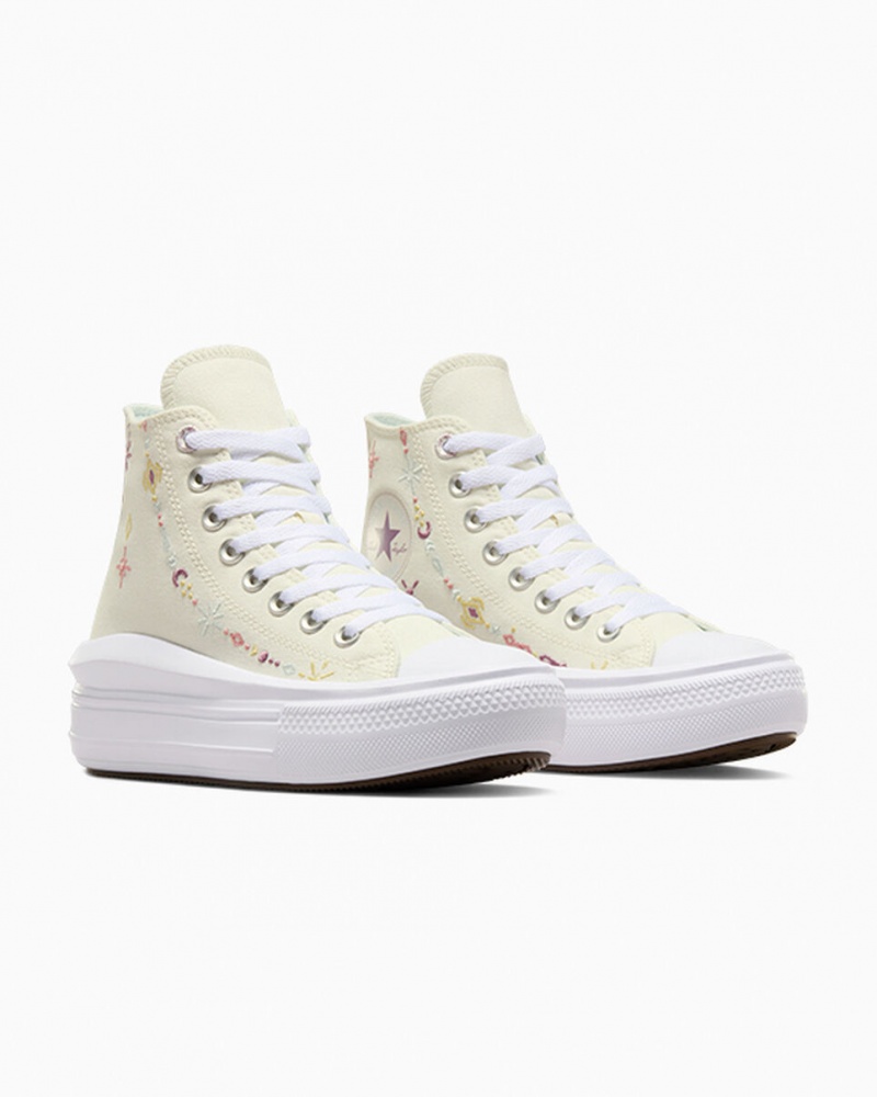 Converse Chuck Taylor All Star Move Platform Alchemy Embroidery Hvide | 01724ZCFA