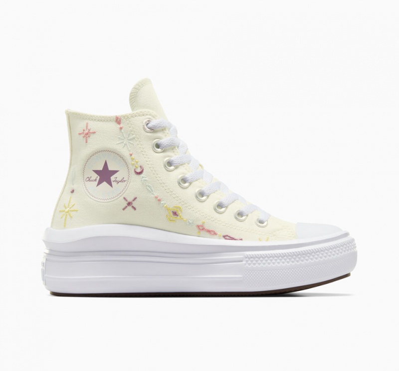 Converse Chuck Taylor All Star Move Platform Alchemy Embroidery Hvide | 01724ZCFA