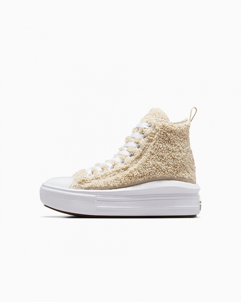 Converse Chuck Taylor All Star Move Platform Sherpa Hvide Sort | 89716LVJR