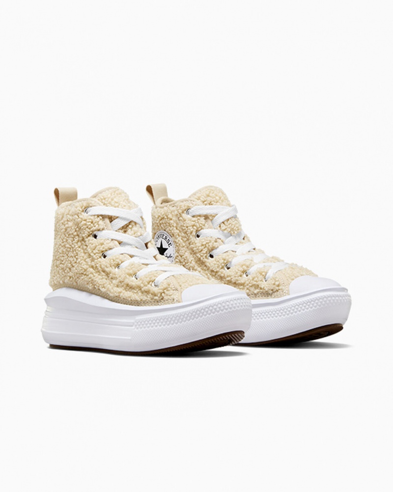 Converse Chuck Taylor All Star Move Platform Sherpa Hvide Sort | 04627GUIQ