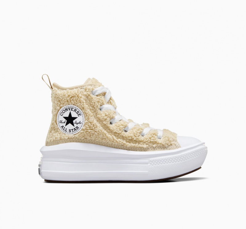 Converse Chuck Taylor All Star Move Platform Sherpa Hvide Sort | 04627GUIQ