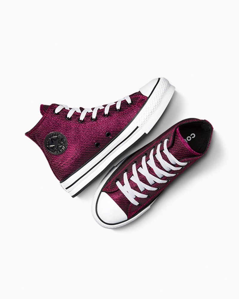 Converse Chuck Taylor All Star Platform Lift Sparkle Lyserød Hvide Sort | 85672WVEU