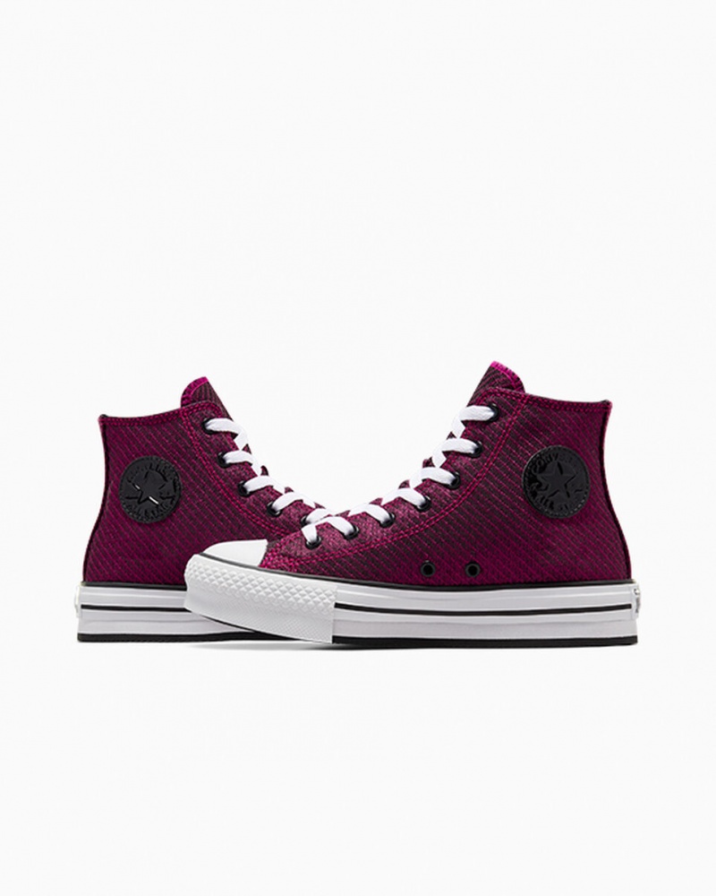 Converse Chuck Taylor All Star Platform Lift Sparkle Lyserød Hvide Sort | 85672WVEU