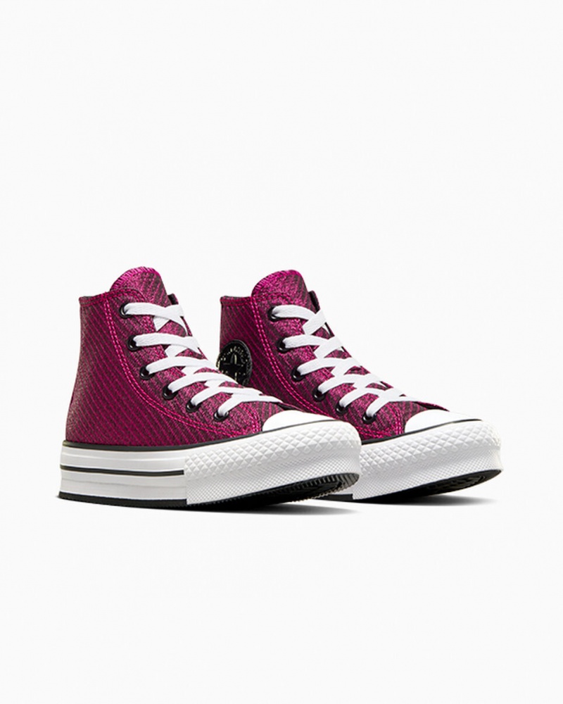 Converse Chuck Taylor All Star Platform Lift Sparkle Lyserød Hvide Sort | 51037XZBM