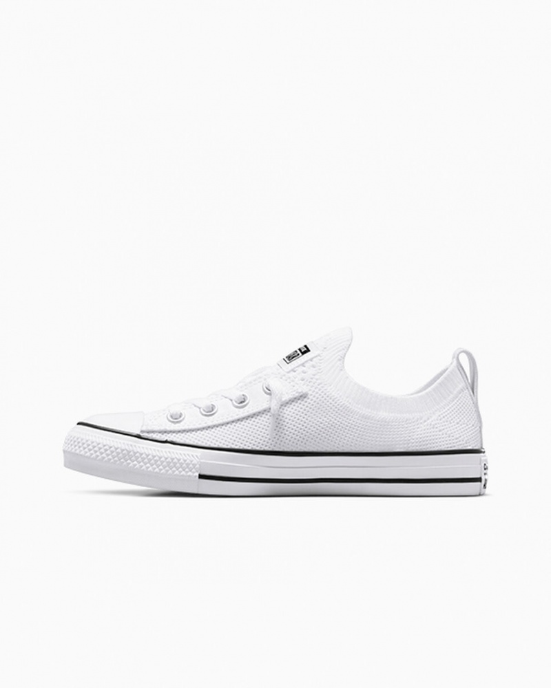 Converse Chuck Taylor All Star Shoreline Knit Slip Hvide Sort Hvide | 20375GSAM