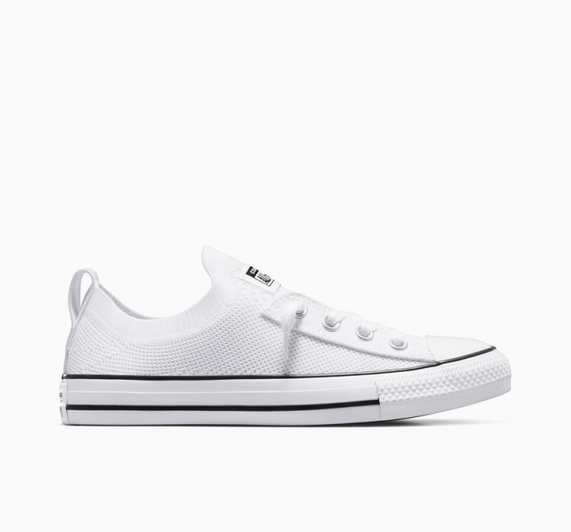 Converse Chuck Taylor All Star Shoreline Knit Slip Hvide Sort Hvide | 20375GSAM