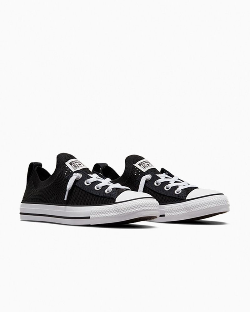 Converse Chuck Taylor All Star Shoreline Knit Slip Sort Hvide Sort | 08269OATI