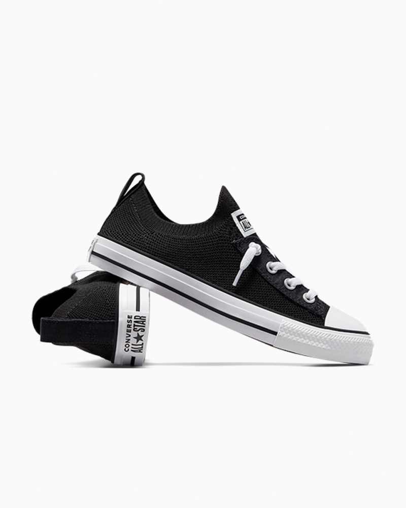 Converse Chuck Taylor All Star Shoreline Knit Slip Sort Hvide Sort | 08269OATI