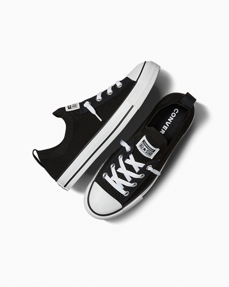 Converse Chuck Taylor All Star Shoreline Knit Slip Sort Hvide Sort | 03864UMYR