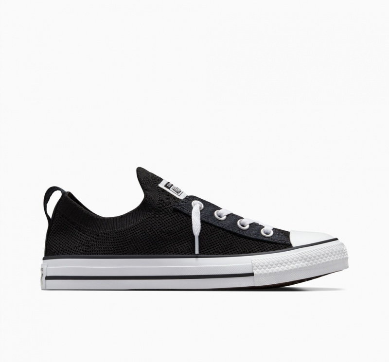 Converse Chuck Taylor All Star Shoreline Knit Slip Sort Hvide Sort | 03864UMYR