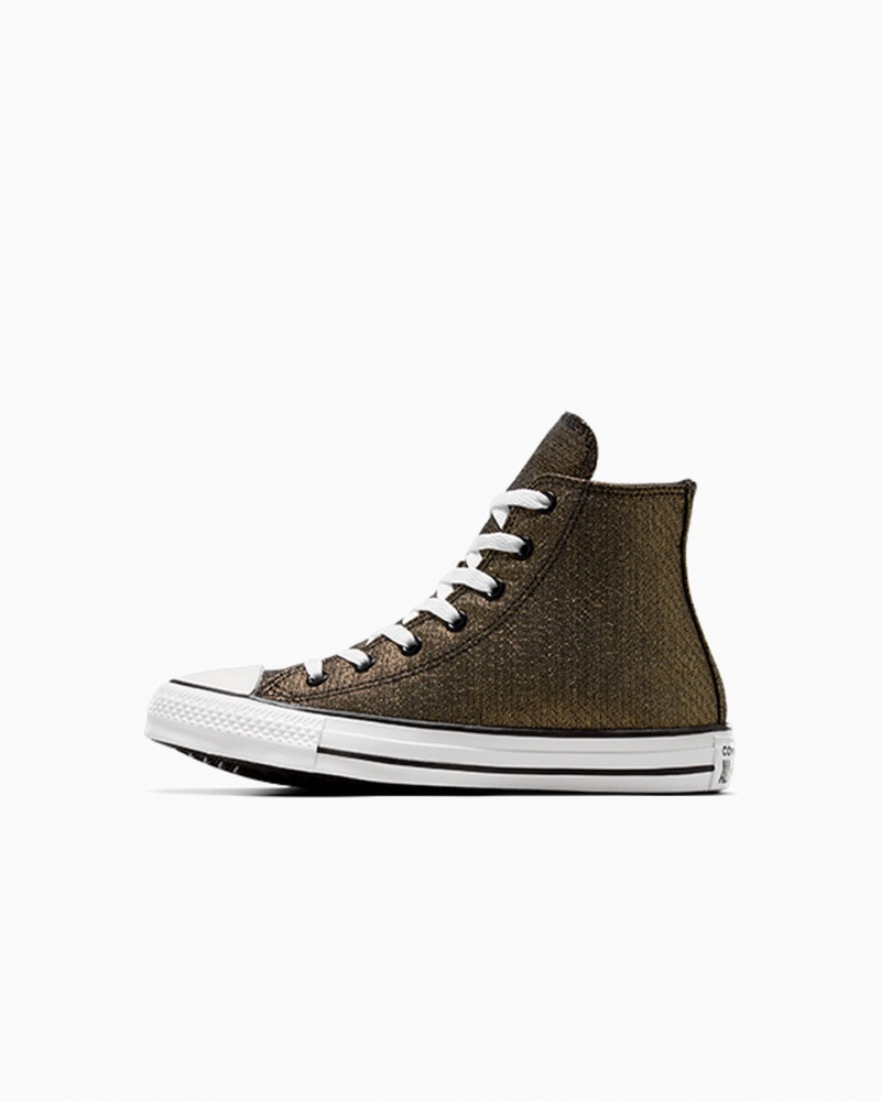 Converse Chuck Taylor All Star Sparkle Sort Guld Hvide | 53982JOGK