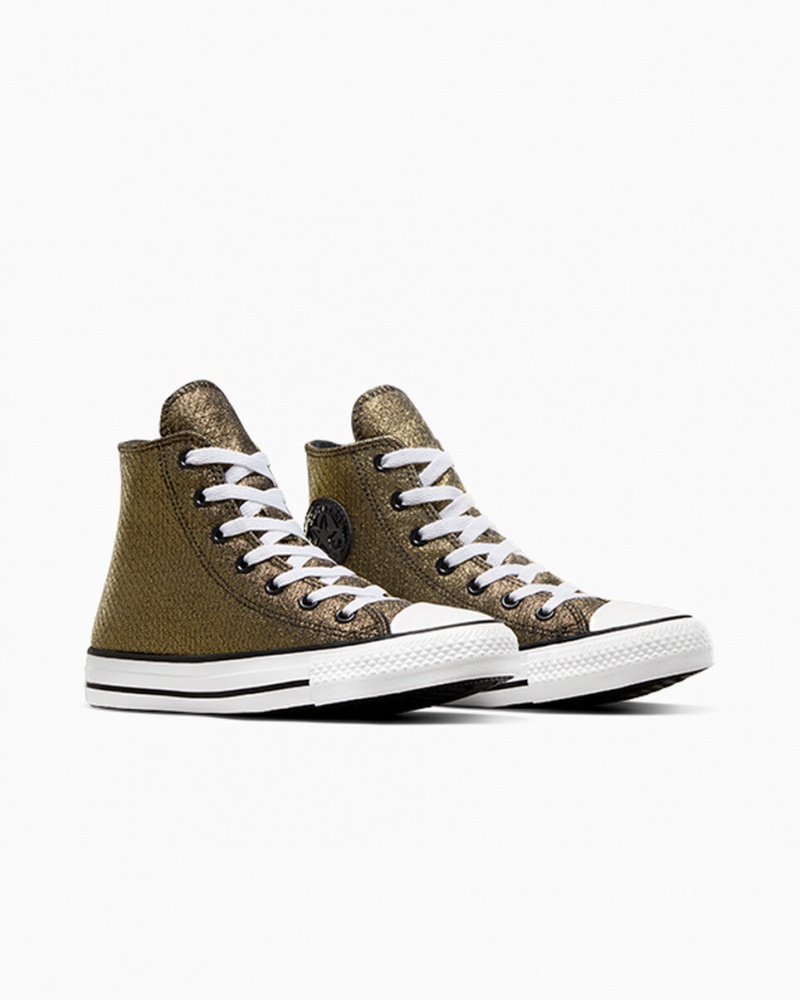 Converse Chuck Taylor All Star Sparkle Sort Guld Hvide | 53982JOGK