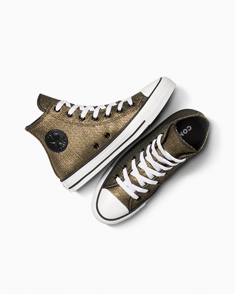 Converse Chuck Taylor All Star Sparkle Sort Guld Hvide | 53982JOGK