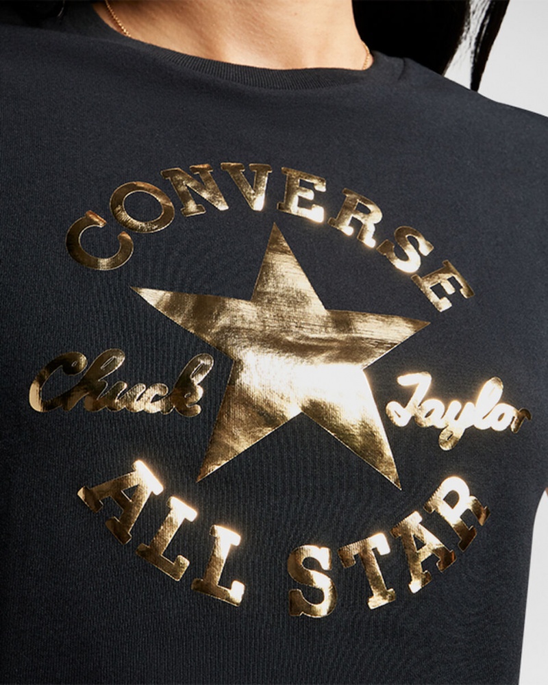 Converse Chuck Taylor Patch Cropped T-Shirt Sort | 57029GNDM