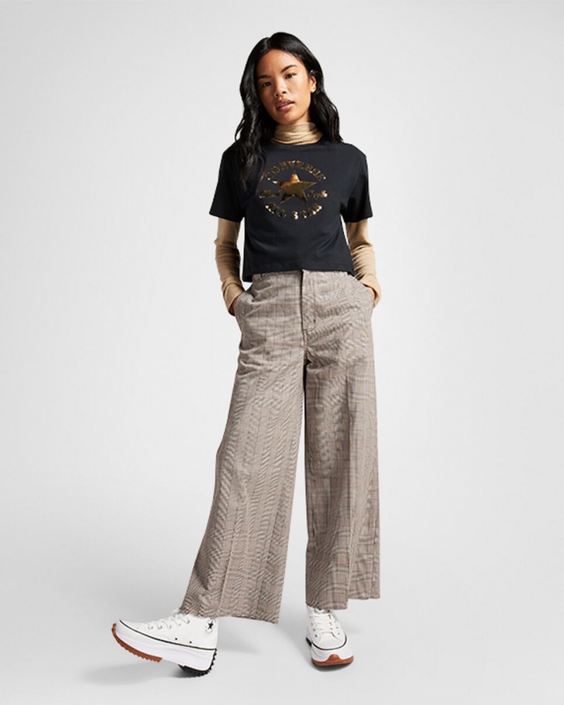 Converse Chuck Taylor Patch Cropped T-Shirt Sort | 57029GNDM