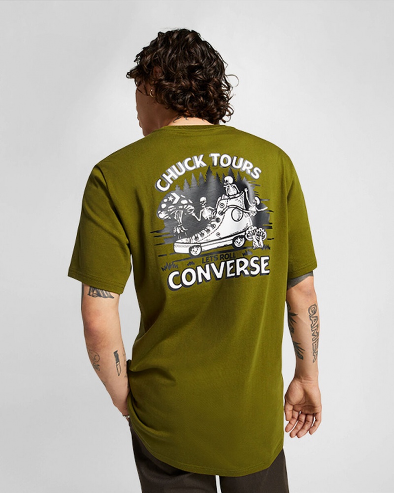 Converse Chuck Tours Grafisk T-Shirt Grøn | 78625YSOW