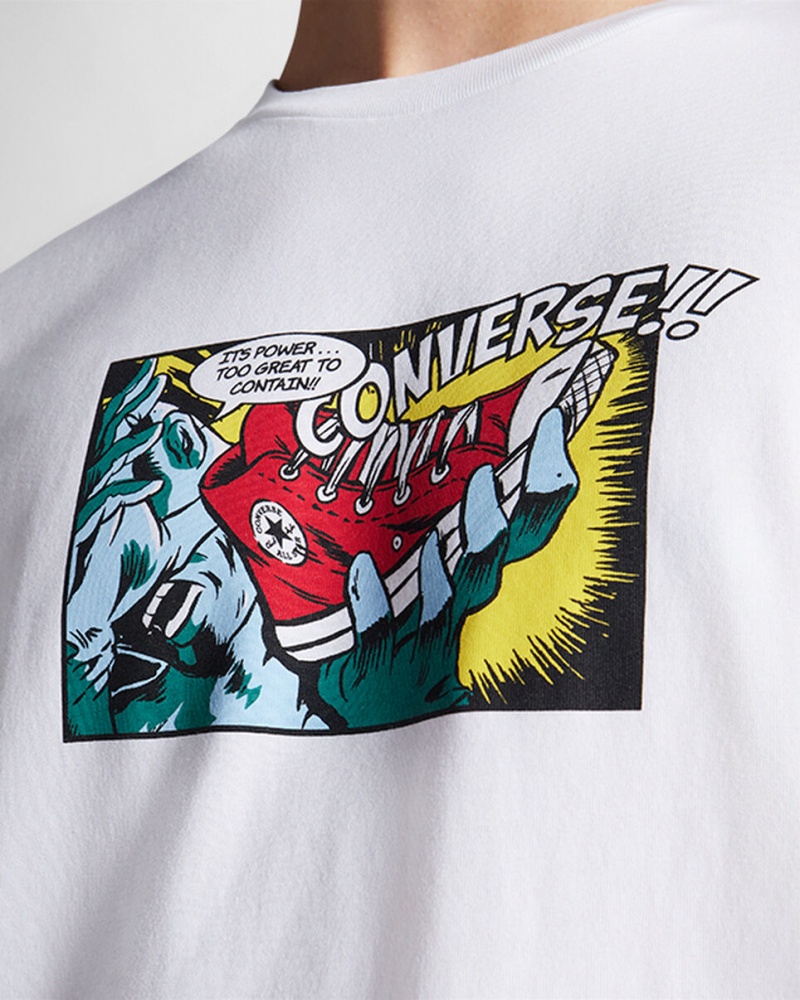 Converse Comic T-Shirt Hvide | 64925ZEWL