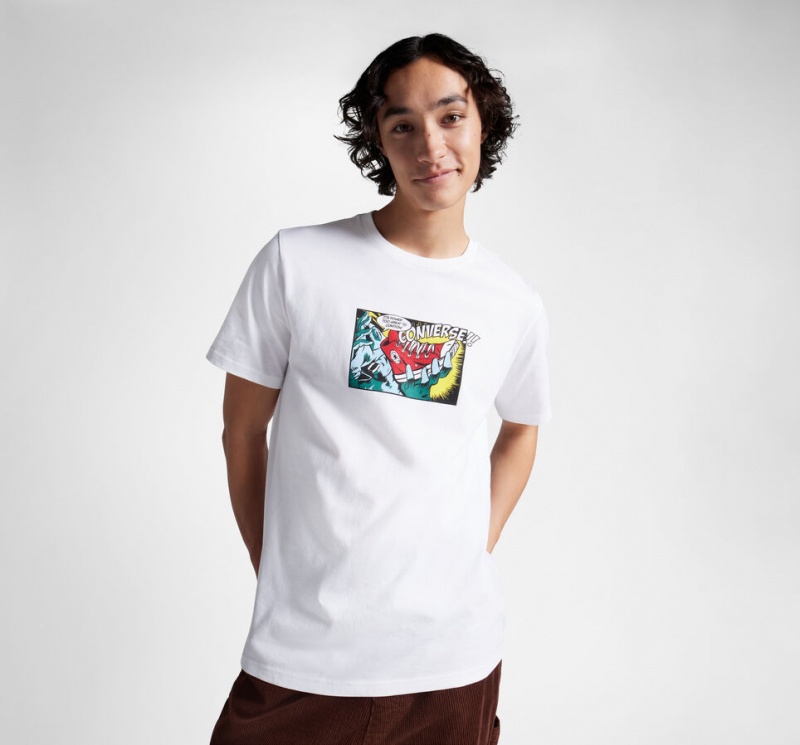 Converse Comic T-Shirt Hvide | 89450UQCB