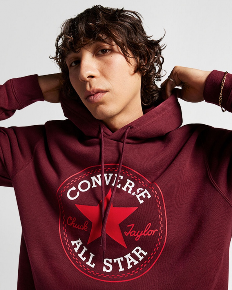 Converse Converse Go-To All Star Patch Standard-Fit Fleece Pullover Hoodie Dyb | 24681SIYK