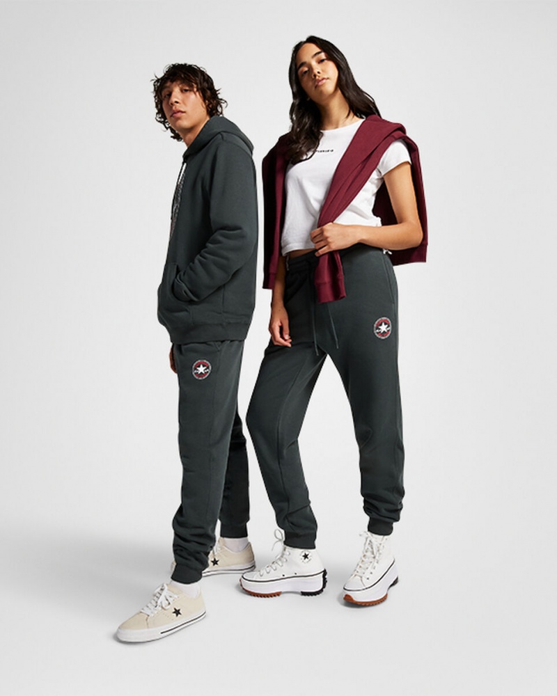 Converse Converse Go-To All Star Patch Standard-Fit Fleece Sweatpants Grøn | 37956XOZW