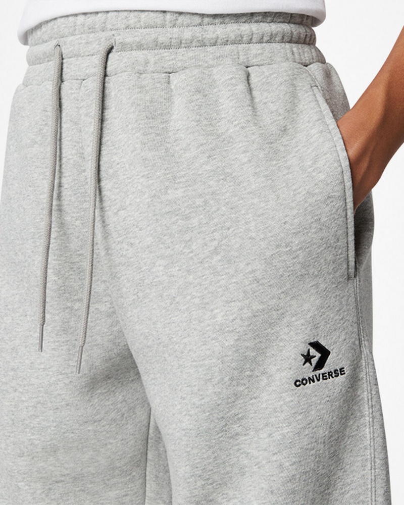 Converse Converse Go-To Embroidered Star Chevron Standard-Fit Fleece Sweatpant Grå | 69028TOHQ