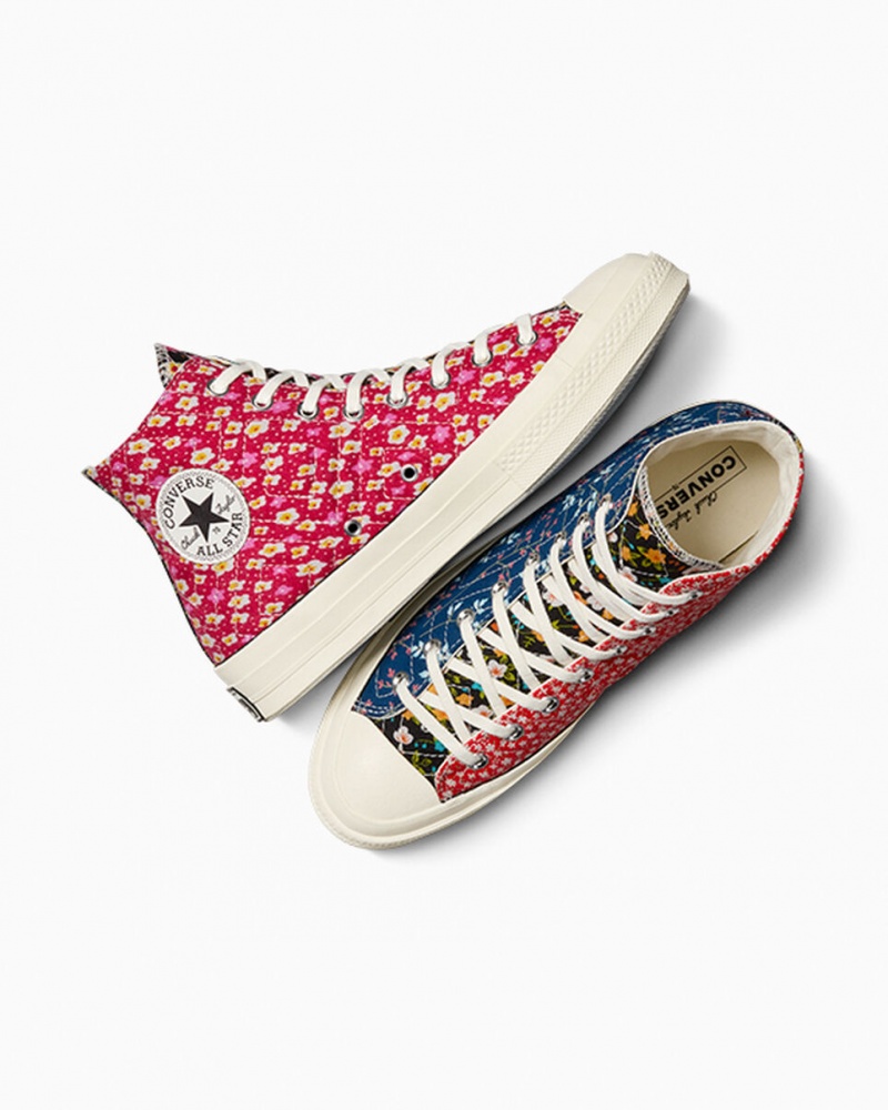 Converse Converse Upcycled Floral Chuck 70 Sort Rød Blå | 89762XYZA