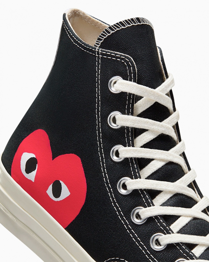 Converse Converse x Comme des Garçons PLAY Chuck 70 Sort Hvide Rød | 42306PABY