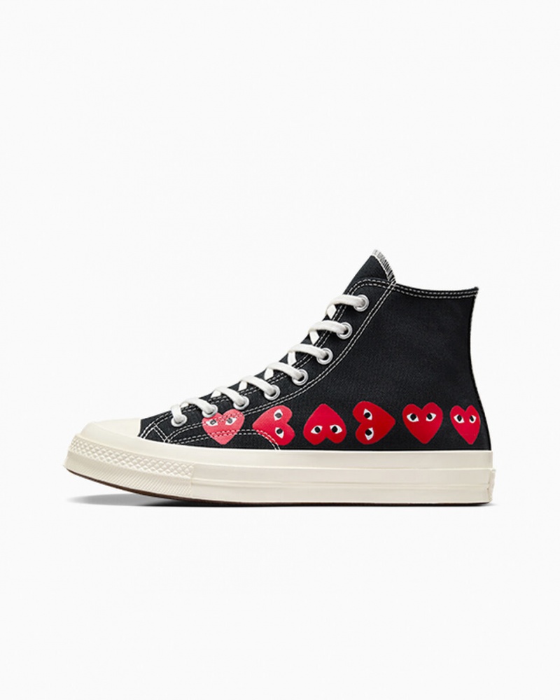 Converse Converse x Comme des Garçons PLAY Chuck 70 Multi Heart Sort Rød | 82051CDJS