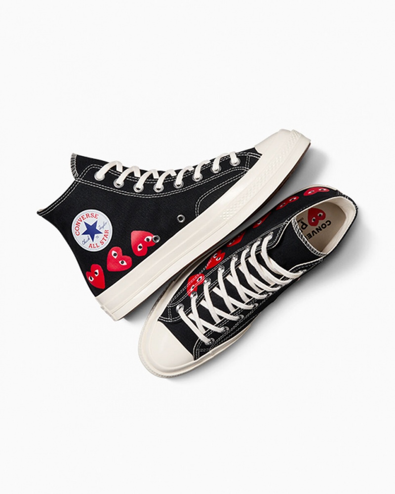 Converse Converse x Comme des Garçons PLAY Chuck 70 Multi Heart Sort Rød | 82051CDJS