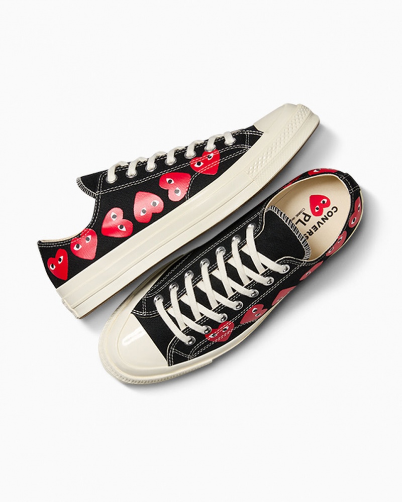 Converse Converse x Comme des Garçons PLAY Chuck 70 Multi Heart Sort Rød | 12978OCEB