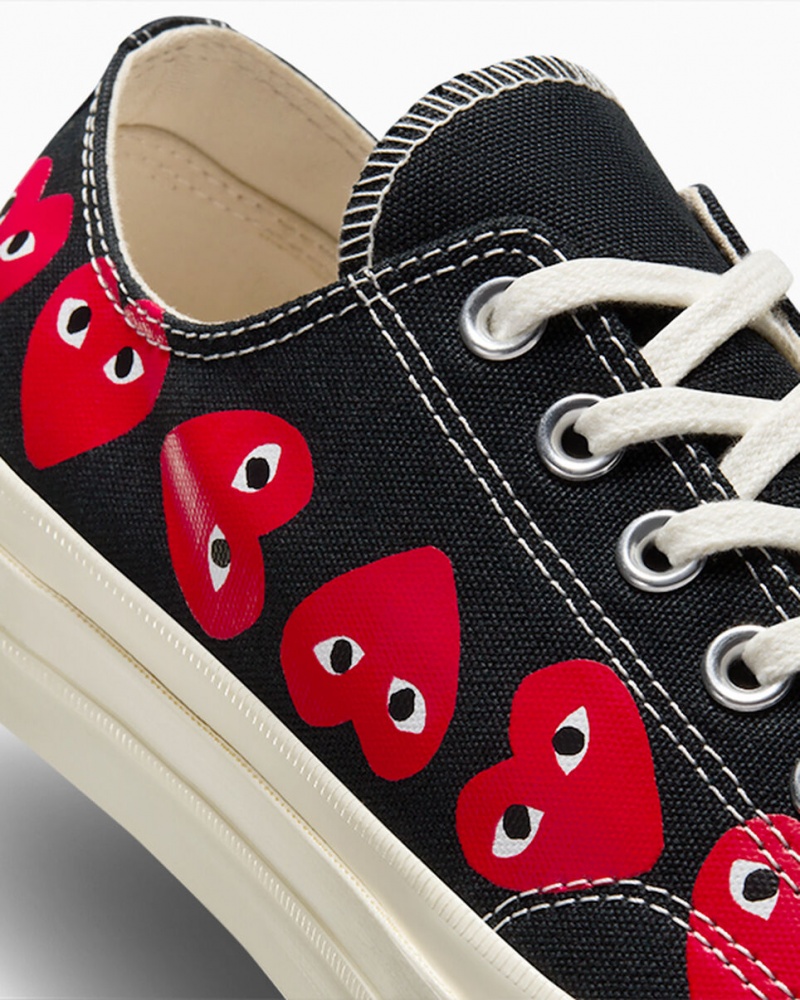 Converse Converse x Comme des Garçons PLAY Chuck 70 Multi Heart Sort Rød | 12978OCEB