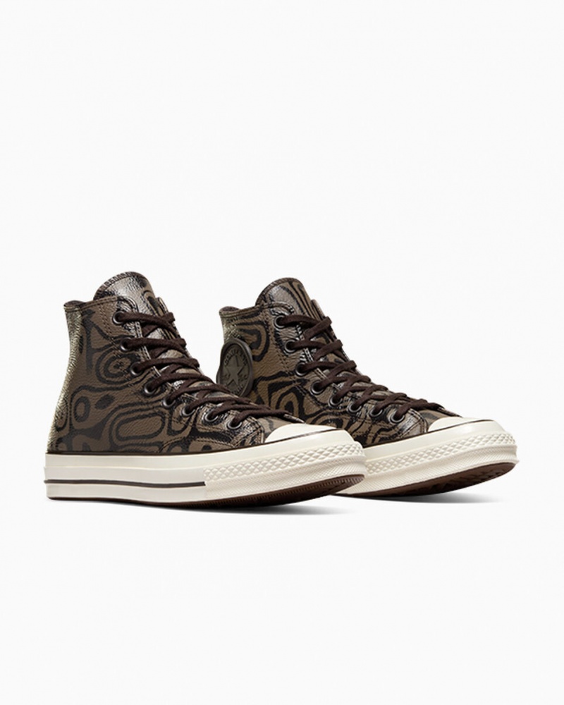 Converse Converse x Wonka Chuck 70 Chocolate Swirl Brune | 87692BYZO