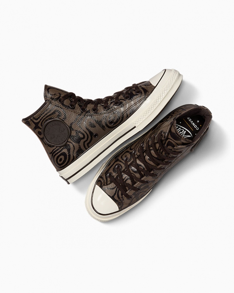 Converse Converse x Wonka Chuck 70 Chocolate Swirl Brune | 87692BYZO