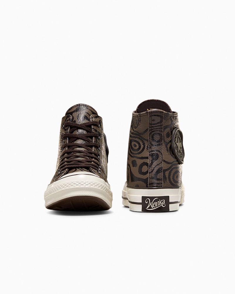 Converse Converse x Wonka Chuck 70 Chocolate Swirl Brune | 87692BYZO