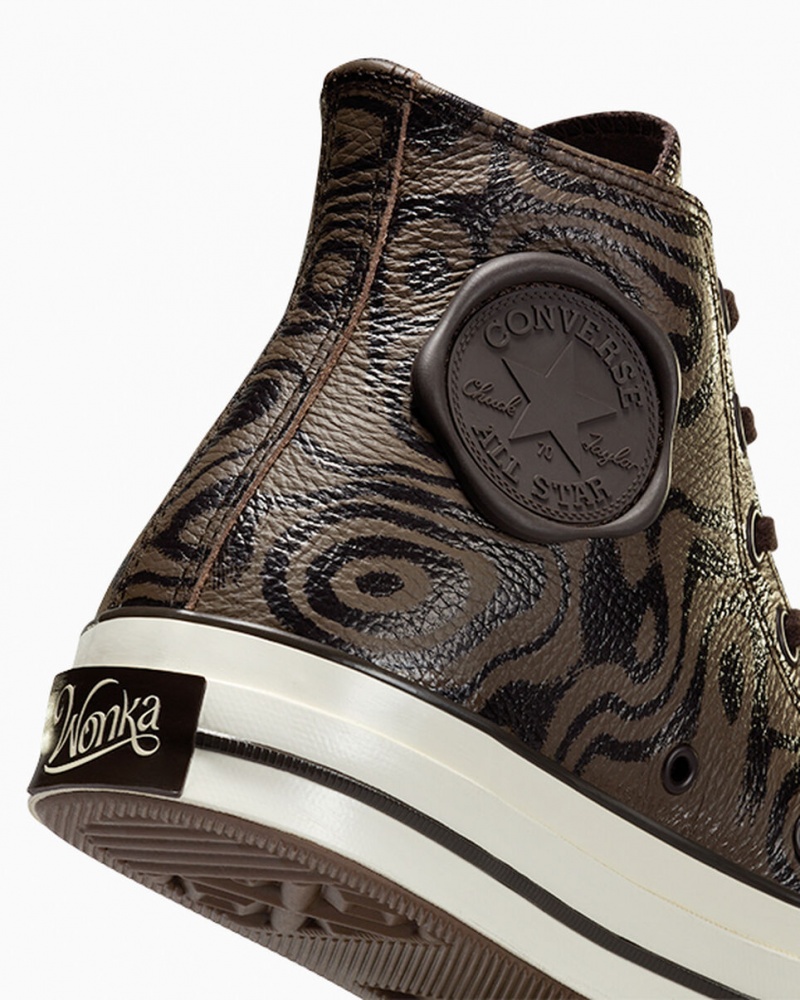 Converse Converse x Wonka Chuck 70 Chocolate Swirl Brune | 87692BYZO