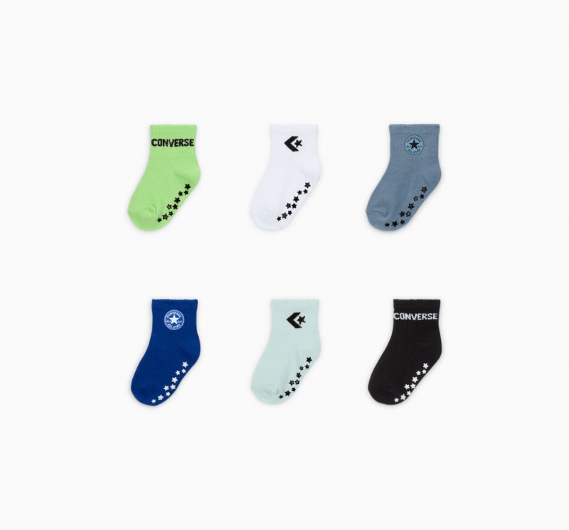 Converse Gripper 6-Pack Socks Grøn | 64372KOHT