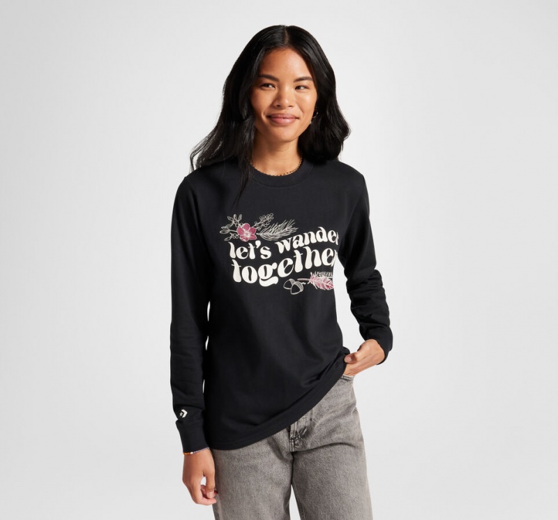 Converse Let's Wander Together Long Sleeve T-Shirt Sort | 51439DAXR