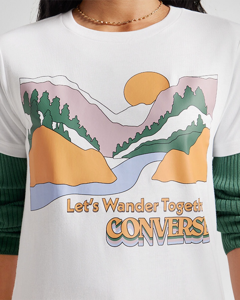 Converse Outdoor Art T-Shirt Hvide | 30659XPTL