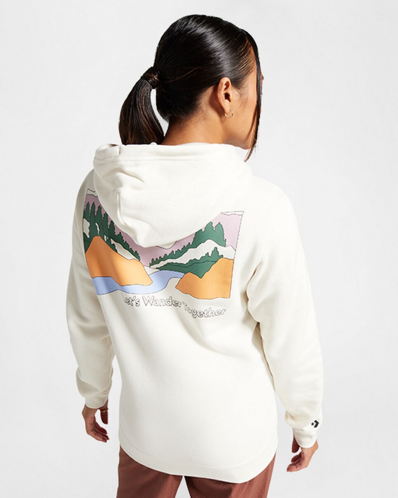 Converse Outdoors Grafisk Hoodie Egret | 63478NMUL